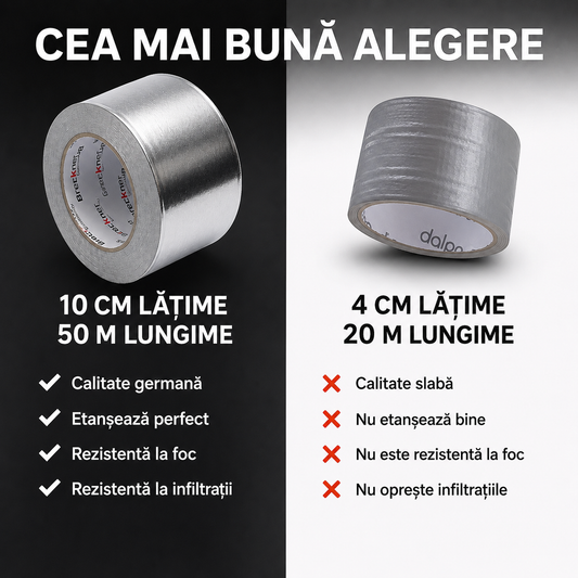 Banda adeziva izolatoare aluminiu 100mm x 50m / 48mm x 25m