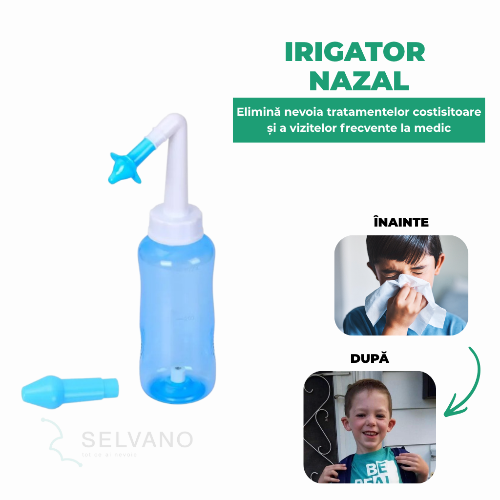 Irigator pentru igiena nazală, curățare delicată și utilizare zilnică